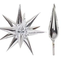 Silver exploding star foil balloon with metallic mirror finish for party decoration - 26 Inch / Silver