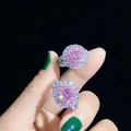 Elegantes anillos de cristal rosa con engaste de plata y brillantes detalles de circón - Anillo de Circonita Rosa (Ajustable)