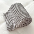 Coperta spessa in flanella grigia con trama a nido d'ape e morbido effetto pelliccia - Griglia a Nido d'Ape Grigio Argento