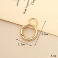 Golden zinc alloy round spring gate snap hook with 2.7cm outer diameter and ring attachment - Double Loop Spring Ring / 3.6cm / Gold
