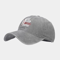 Gray washed baseball cap with Eat Sleep Baseball Repeat print in vintage style - Adjustable / Gray