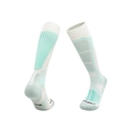 Winter merino wool ski socks in white and mint green for hiking and snow sports - 8214 White/Light Cloud