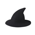Classic black breathable knitted witch hat for Halloween costume and wizard parties - M (56-59cm) / Black