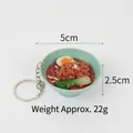 5cm realistischer Ramen-Nudelschüssel-Schlüsselanhänger mit Ei-Anhänger - Hackfleischnudeln / Schlüsselanhänger-Stil