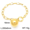 Chunky Gold-Armband aus Edelstahl mit Schlangenknochenkette und 18mm polierter Kugel - 18mm Große Kugel Gliederkette Stil (KB187482-Z)
