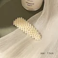 Elegant wavy pearl hair clip for women featuring white imitation pearls, length 7.5cm - Small Pearls Waterdrop Clip