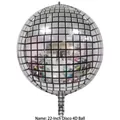22-Zoll Silber 4D Disco-Folienballon mit Retro-Spiegelkugel-Gittermuster für Partydeko - 22 Zoll / Silber