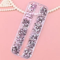 12-grid storage box with purple and silver butterfly nail charms and rhinestones - Purple Silver Multi-Shape Rhinestones Style (T-339)