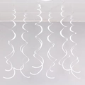 Set of six white PVC ceiling spiral decorations for Christmas or party atmosphere - Set of 6 / White