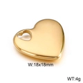 Pendentif cœur en acier inoxydable doré, accessoire de bijoux 18x18mm 4g poli - 18*18mm / Or