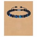 Men's beaded bracelet with matte black tiger eye stone on To My Brother gift card - To My Brother