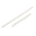 Paar zilverkleurige verlengkettingen voor sieraden op een witte achtergrond - 5cm / Zilver