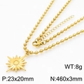 Golden stainless steel star pendant necklace with 8g weight and 460x3mm chain link - Gold Necklace (KN234383-Z)