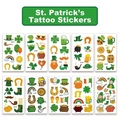 Detalle de 10 hojas de tatuajes temporales de San Patricio con tréboles y sombreros - Tatuaje facial irlandés (QL)