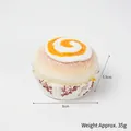 Modèle réaliste de gâteau dessert en PU de 8 cm avec confiture d'orange et bac à papier - Orange