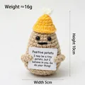 Hand-crocheted positive potato doll with motivational card, size 10x5cm and 16g weight - Potato With Yellow Hat P Card
