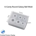 6-cavity rectangular silicone mold for DIY resin sphere pendants with finished blue star ball - 6-Hole Round Sphere