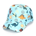 Casquette de baseball enfant bleu clair avec motifs dinosaures et voitures - 52-54cm / Bleu Clair Dino Soleil Graphique (#6)