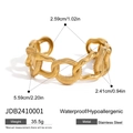 Bracciale rigido aperto in acciaio inossidabile dorato impermeabile con catena - Stile Aperto a Catena Grossa Filettata Dorata (JDB2410001)