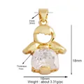 Golden angel pendant featuring a large micro-paved cubic zirconia stone charm - Gold Angel Pendant (K301737-Gold)