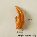 Modello realistico di zampa di pollo in PVC, arancione, 7,5 cm con trama della pelle dettagliata - Piedini di pollo cotti al sale da 7,5 cm (Lato singolo)