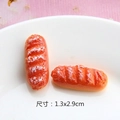 Miniature resin baguette figurine for DIY crafts 1.3x2.9cm realistic bread model decoration - Cream Baguette