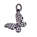 Exquisite black butterfly pendant with micro-pave white zircon stones and round hoop - Red L358630-Black