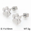 Boucles d'oreilles patte en acier inoxydable argenté, taille 11x10mm et poids de 2g - Acier