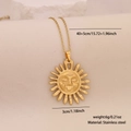 Gold stainless steel sun face pendant necklace with 40+5cm chain measurement - 2# Gold Sun Face (3cm)