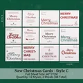 Set of 48 Christmas greeting cards with 12 vintage British plaid patterns in a grid - Christmas Card Style C 56pcs/Pack