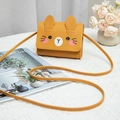 Cute yellow animal shaped mini crossbody bag for kids with long shoulder strap - Yellow