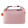 Sac à déjeuner rose étanche avec boucle et boucle orange suspendue pour le bureau - Rose