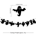 Halloween Geister-Banner Girlande mit verschiedenen Motiven auf 15,5 cm schwarzem Karton - Schwarze Geist Girlande