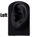 Realistic black silicone ear model for earring display and piercing practice - Black Left Ear