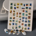 5D embossed Van Gogh art nail stickers featuring Starry Night and sunflower gold patterns - Van Gogh Painting (CO-325)