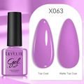 LILY'CUTE lavender gel polish LC-X063 showing both shiny and matte top coat finishes - Pale Purple (63)