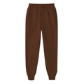 Men's dark brown thermal fleece joggers with adjustable drawstring waist and ribbed cuffs - Coffee