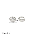 Silberne Creolen mit Zirkonia, 16 mm Außendurchmesser und 4,5 mm Breite für Damen - Stahl - Weißer Zirkonia