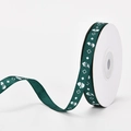 Dark green Christmas grosgrain ribbon with white Santa prints on a white spool - Three Santa Clauses (Green) / 1cm*10 Yards/Roll