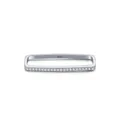 Minimalist S925 sterling silver geometric earring with micro-set zircon stones - 925 Silver / Silver (RHE671S)