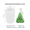 Diamond pattern Christmas tree silicone mold with 6.2x4.5cm candle output size - Diamond Christmas Tree / White Semi-Transparent