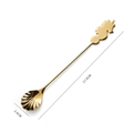 Golden unicorn dessert spoon with shell shaped head in polished 304 stainless steel - Seahorse Spoon / Legacy Gold