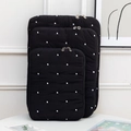 Set de 3 fundas acolchadas para portátil con lunares blancos y cremalleras doradas - 11" / Negro