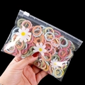 Elastic plush hair ties for kids in colorful multi-pack assortment with soft texture - Ice Cream Color Plush 100pcs