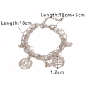 Double-layer stainless steel Libra zodiac chain bracelet with 18cm length and charms - Libra Style (NB-B1100-TC)