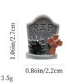 Miniature RIP tombstone detail with dimensions for Halloween DIY resin crafts - Grey RIP Tombstone
