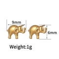 Minimalist 18K gold plated stainless steel elephant stud earrings with 9mm width - Elephant