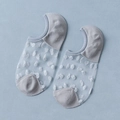 Graue transparente Söckchen mit weißen Punkten und verstärkter grauer Zehenpartie - Einheitsgröße / Grau