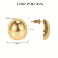 Dettagli tecnici degli orecchini a C in ottone dorato da 15mm con peso e dimensioni - Oro 18k