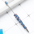 Blue DIY plastic beaded pen featuring Christmas Santa Claus and Snowman prints - Christmas Blue Type 3 (119)